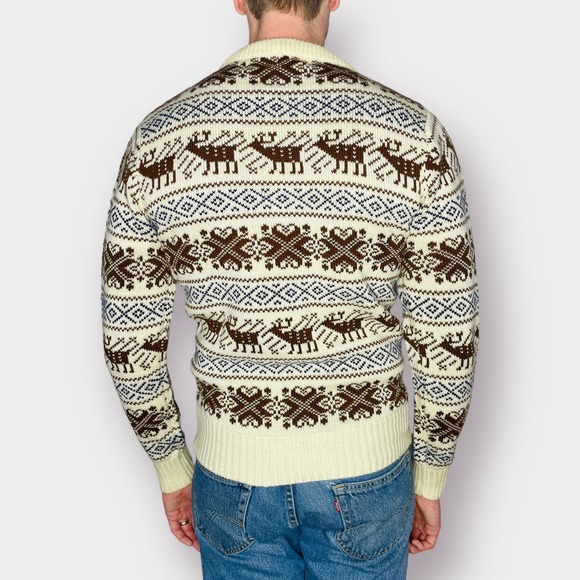 80s Christopher Rand cream sweater with Elk - Picture 6 of 7
